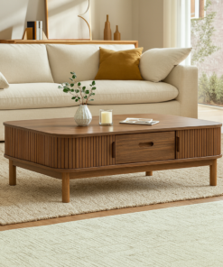 Wood Coffee Table with Shelf