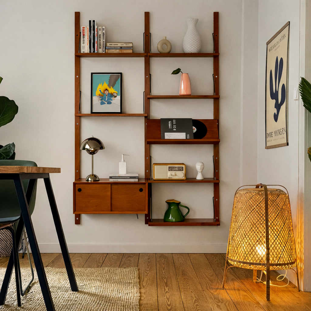 Wood Bookcase Shelf Unit