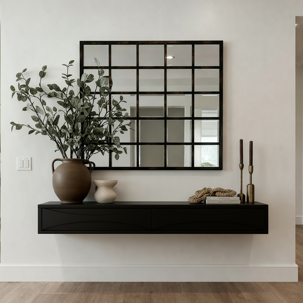 Glass Top Console Table