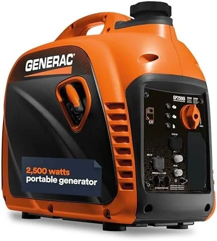 Generac 8251 GP2500i 2,500-Watt Gas Powered Portable Inverter Generator – Compact and Lightweight Design – Produces Clean, Stable Power – COsense Technologys – CARB Compliants – Orange/Black - Image 6