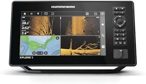 Humminbird XPLORE 9 GPS Fish Finder with Transducer, MEGA Side Imaging+ & HD Touchscreen Displays.