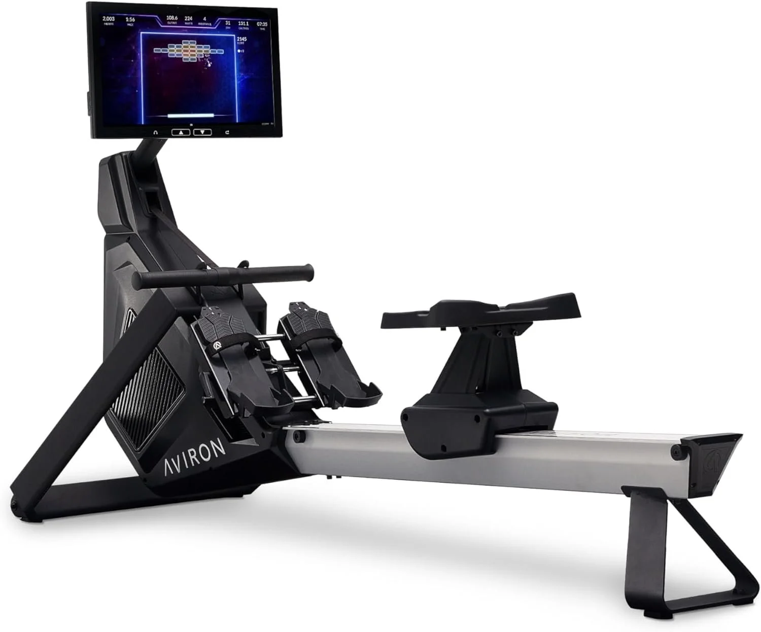 Aviron Strong Series Rower: 22″ HD Touchscreen, Dual Air & Magnetic Resistances up to 100 lbs. Game-Based Workouts, Streaming, Compact Designs - Image 7