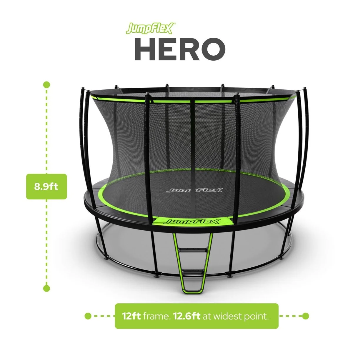 JumpFlex Hero Round Outdoor Backyard Trampoline - Image 3