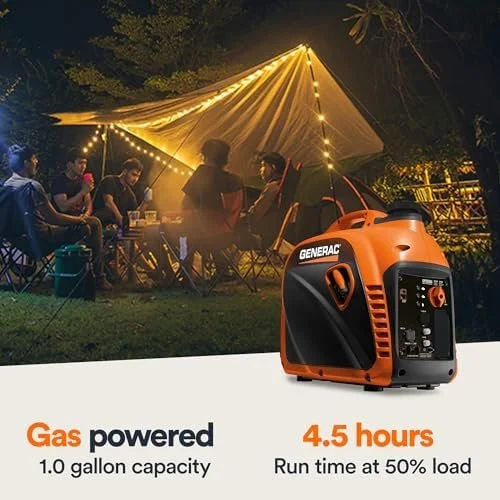 Generac 8251 GP2500i 2,500-Watt Gas Powered Portable Inverter Generator – Compact and Lightweight Design – Produces Clean, Stable Power – COsense Technologys – CARB Compliants – Orange/Black - Image 3