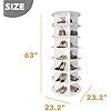 SpaceAid 7 Tier Rotating Shoe Rack Tower, Spinning Shoe Display Lazy Susan, Revolving 360 Shoe Rack Storage Round Carousel, Vertical Handbag Rotate Shoes Closet Organization (7-Tier White) - Image 5
