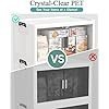 OlarHike 144QT Lockable Storage Bins with Lids – Folding Storage Cabinet with Doors and Wheels, Collapsible Plastic Box for Closets, Office, Stackable Organizer and Containers, Gifts, 3 Pack Cubes - Image 4