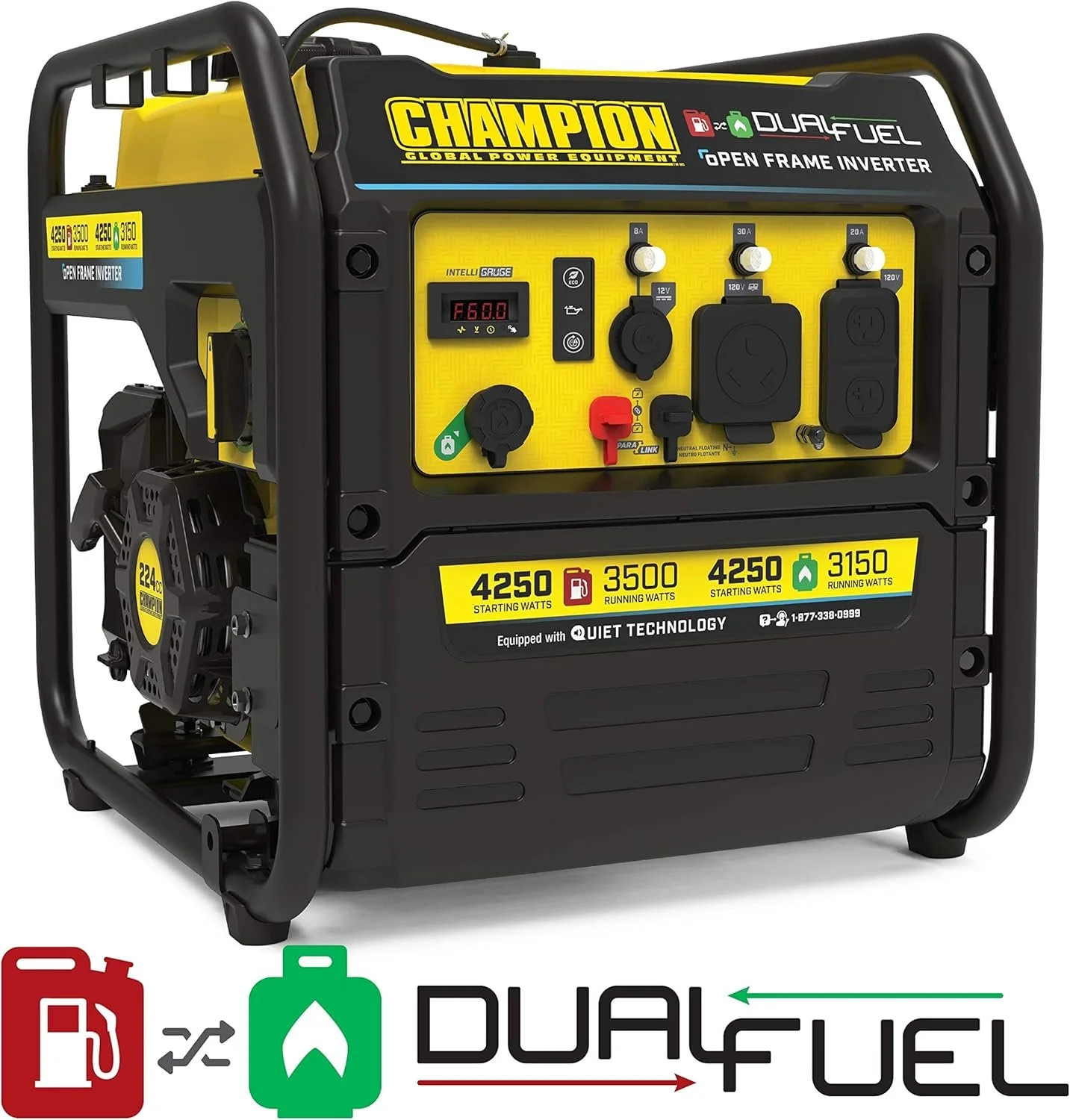 Champion 4250-Watt Dual Fuel RV Ready Open Frames Inverter Generators - Image 2