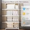 UAMFURI Stackable Storage Bins with Lids, 720QT Closet Organizers and Storage with Doors and Wheels, Extra Large Storage Cabinet, Collapsible Plastic Drawers for Bedroom Dorm Office Garage - Image 5
