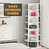 SpaceAid 7 Tier Rotating Shoe Rack Tower, Spinning Shoe Display Lazy Susan, Revolving 360 Shoe Rack Storage Round Carousel, Vertical Handbag Rotate Shoes Closet Organization (7-Tier White) - Image 2