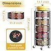 SNTD Fruit and Vegetable Basket Bowls for Kitchen with Metal Top Lid, 5 Tier Rotating Storage Rack Cart for Potato Onion Bread Banana, Wire Basket Organizer on Wheels, Large, Black - Image 5