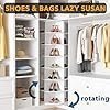 SpaceAid 7 Tier Rotating Shoe Rack Tower, Spinning Shoe Display Lazy Susan, Revolving 360 Shoe Rack Storage Round Carousel, Vertical Handbag Rotate Shoes Closet Organization (7-Tier White) - Image 3