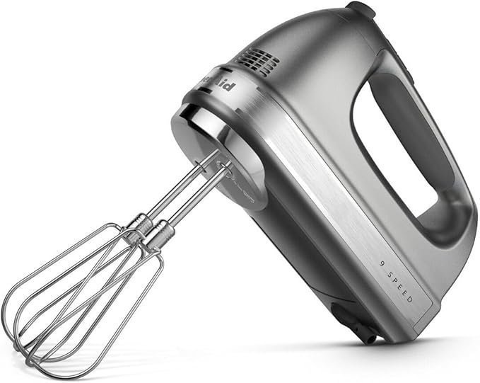 KitchenAid 9-Speed Digital Hand Mixer with Turbo Beater II Accessories and Pro Whisk – Contour Silver - Image 4