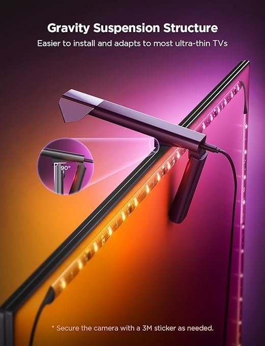 Govee TV Backlight 3 Lite with Fish-Eye Correction Function Sync to 75-85 Inch TVs, 16.4ft RGBICW Wi-Fi LED Strip Lights with Camera, 4 Colors in 1 Lamp Bead, Voice and APP Control, Adapter - Image 4