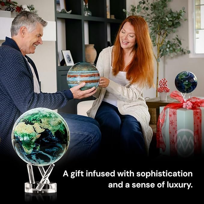 MOVA Globe – Earth with Clouds Classic (4.5″) | Self-Rotating Globe Powered by Light | Silent Motion, No Batteries or Wires | Unique Desk Decor or Gift for Space Lovers - Image 2