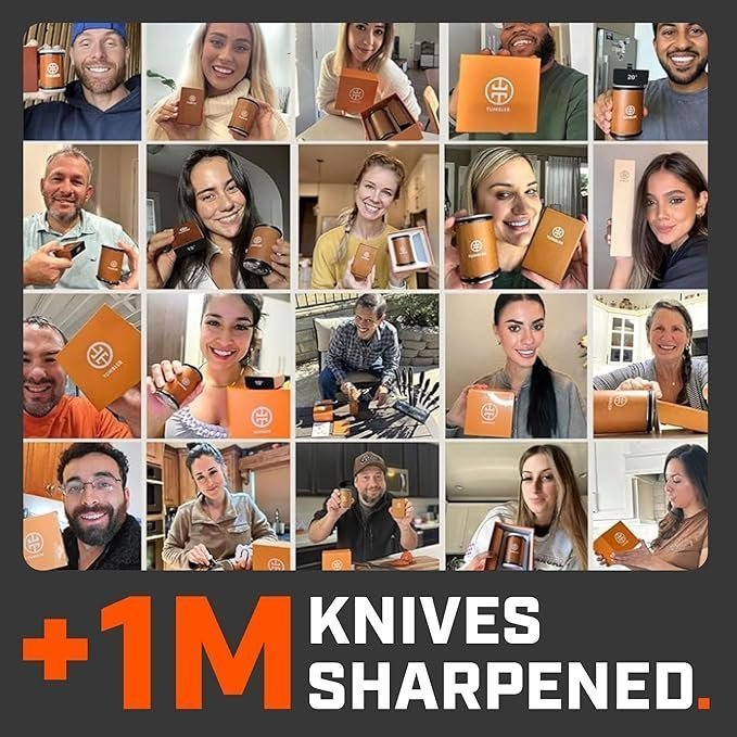 The Original Tumbler Rolling Knife Sharpener™ – Knife Sharpening Made Easy – Rolling Knife Sharpener Tool for Kitchen Knives – Knife Sharpener Kit Offers 15 & 20 Degree Sharpening (Wood) - Image 5