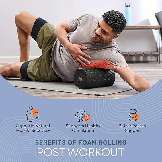 LifePro 4 Speed Vibrating Foam Roller for Physical Therapy & Exercise – High-Intensity Vibrating Roller for Muscle Recovery & Pliability Training – Back Roller for Deep & Gentle Trigger Point Therapy - Image 2