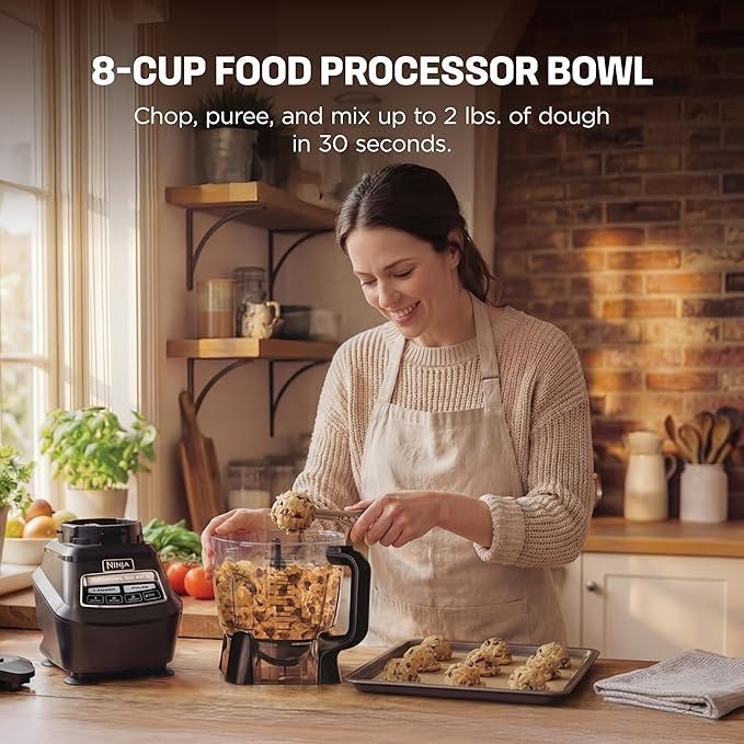 Ninja Kitchen System | All-in-One Food Processor & Blender for Smoothies | Includes Pitcher, (2) 16 oz. To-Go Cups & 8-Cup Bowl | Makes Salsa, Dough, Shakes, & Frozen Drinks | 1500W | Black | BL770 - Image 3