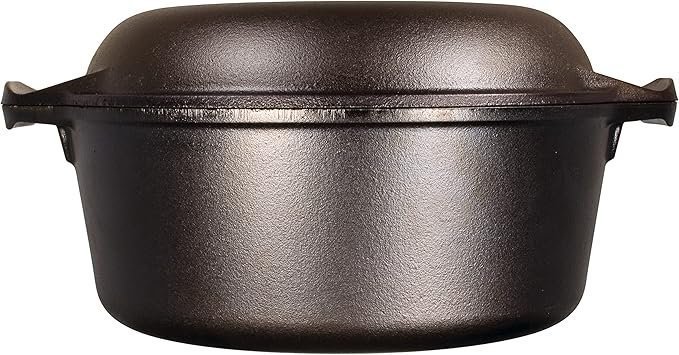 Lodge Cast Iron Double Dutch Oven – Pre-Seasoned 2-in-1 Cast Iron Cookware – Pot & Skillet Combo – Even Heat Retention – Oven-Safe, Versatile Pot – 5 Quart - Image 4