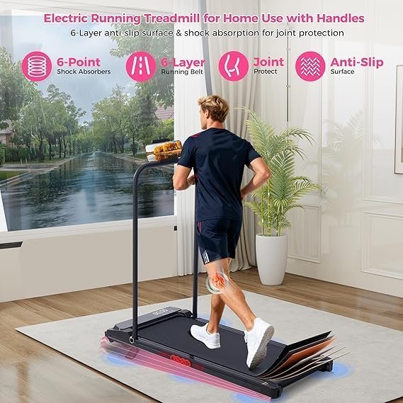 Walking Pad with Incline, 2026 Upgrade Electric Small Walking Pad with Handle Bar, 3.0HP Protable Walking Pad Treadmill with Handles and Incine for Home Small, 0.6-7.6MPH, 350LBS - Image 2