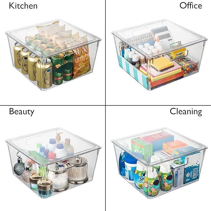 CLEARSPACE Plastic Storage Bins with Lids XL – Perfect Kitchen Organization or Pantry Storage – Fridge Organizer, Pantry Organization and Storage Bins, Cabinet Organizers - Image 2