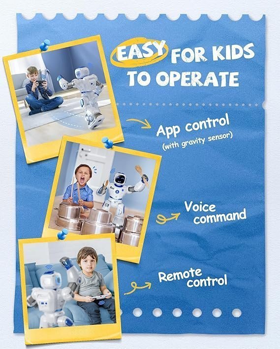 Ruko 1088 Smart Robots for Kids, Large Programmable Interactive RC Robot with Voice Control, APP Control, Present for 4 5 6 7 8 9 Years Old Kids Boys and Girls - Image 2