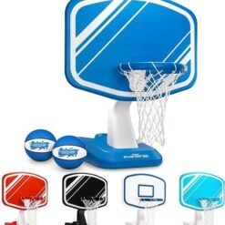 GoSports Splash Hoop Swimming Pool Basketball Game, Includes Poolside Water Basketball Hoop, 2 Balls and Pump – Choose Your Style