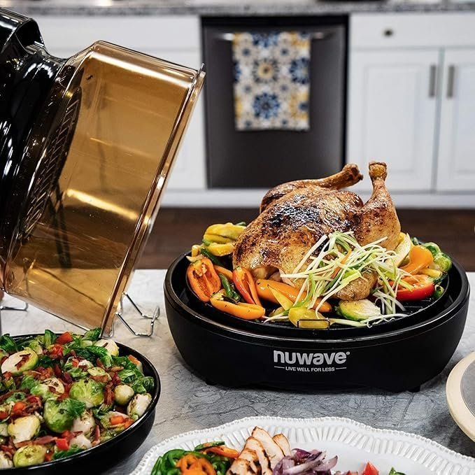 Nuwave Air Fryer Infrared Convection Oven, Cook Fresh or Frozen, No Defrosting or Preheating, 360 Surround Heat, Cooking from 50 to 400 Degrees, 100 Presets, 50 Memory, 360 Food Easy-View, PFAS Free - Image 2