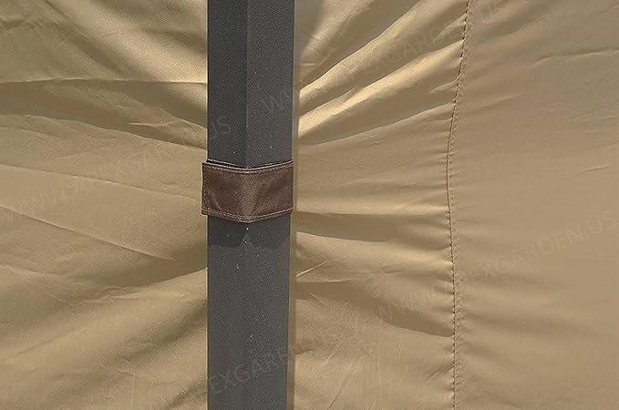 APEX GARDEN Four-Side Privacy Side Wall Curtain Set for 10-ft x 12-ft Gazebo (Beige) - Image 3