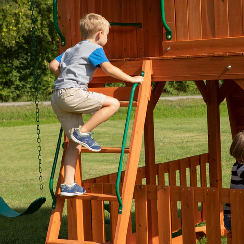 Backyard Discovery Skyfort II Cedar Wood Swing Set - Image 2