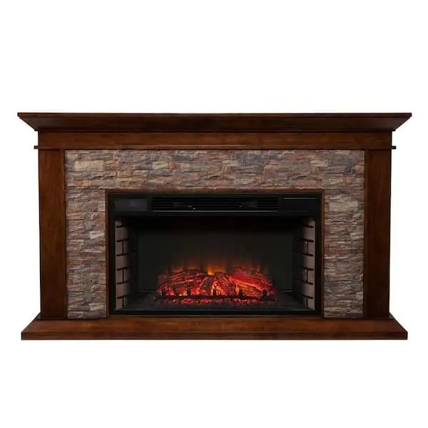 Unbranded Null Ithaca 60 In. W Simulated Stone Electrics Fireplaces - Image 6