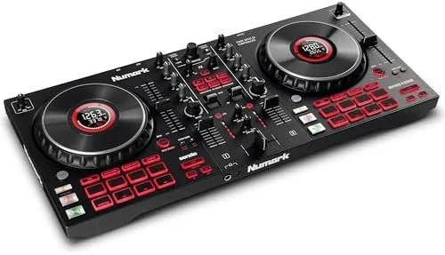 Numark Mixtrack Platinum FX Serato DJ Controllers with Jog Wheel Displays, 4 Decks, Mixers, Effects Paddles and (Audio Interface) - Image 8