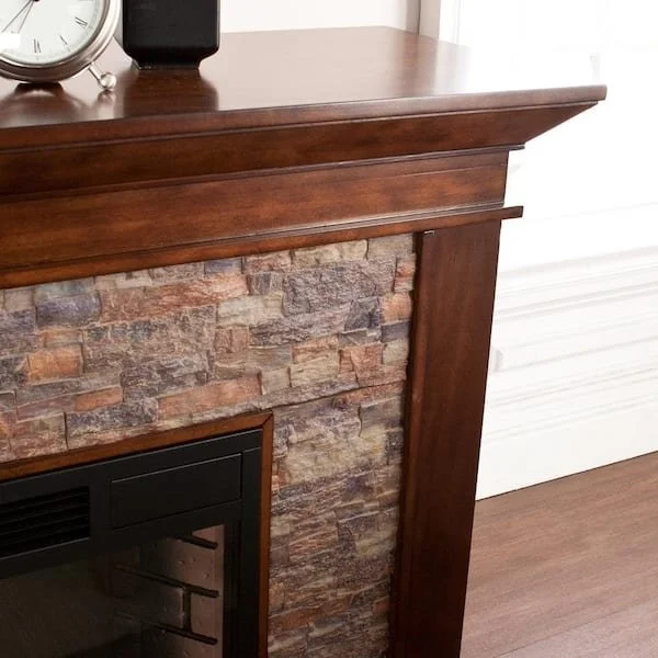 Unbranded Null Ithaca 60 In. W Simulated Stone Electrics Fireplaces - Image 4