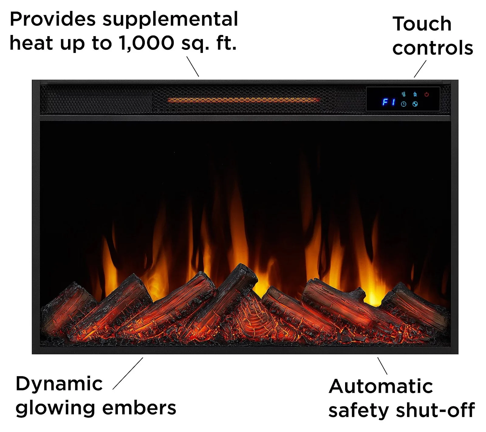 Real Flame Marshall 49″ Slim Electric Fireplaces. - Image 5