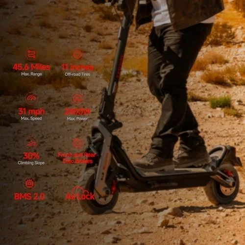 Segway SuperScooter GT3, 31 MPH w/ 45-Mile Long Range, 2400W Peak Motor, Dual Hydraulic Suspension, Self-Sealing Tires, Flash Charging Electrics Scooters for Adults, UL 2272/2271 Certified, Gen3 - Image 3