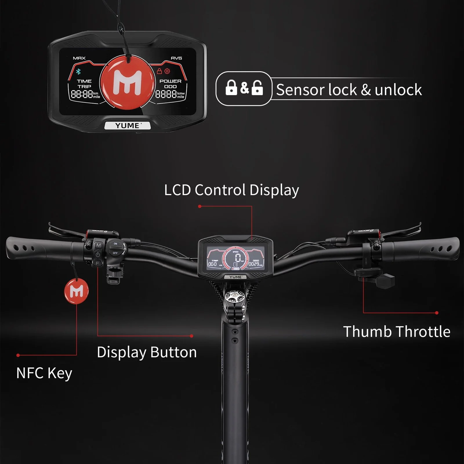 M YUME SCOOTER Hawk Dual Motor Electrics Scooters for Adults 2400W 43MPH 43Miles Long Rang E-Scooters - Image 4