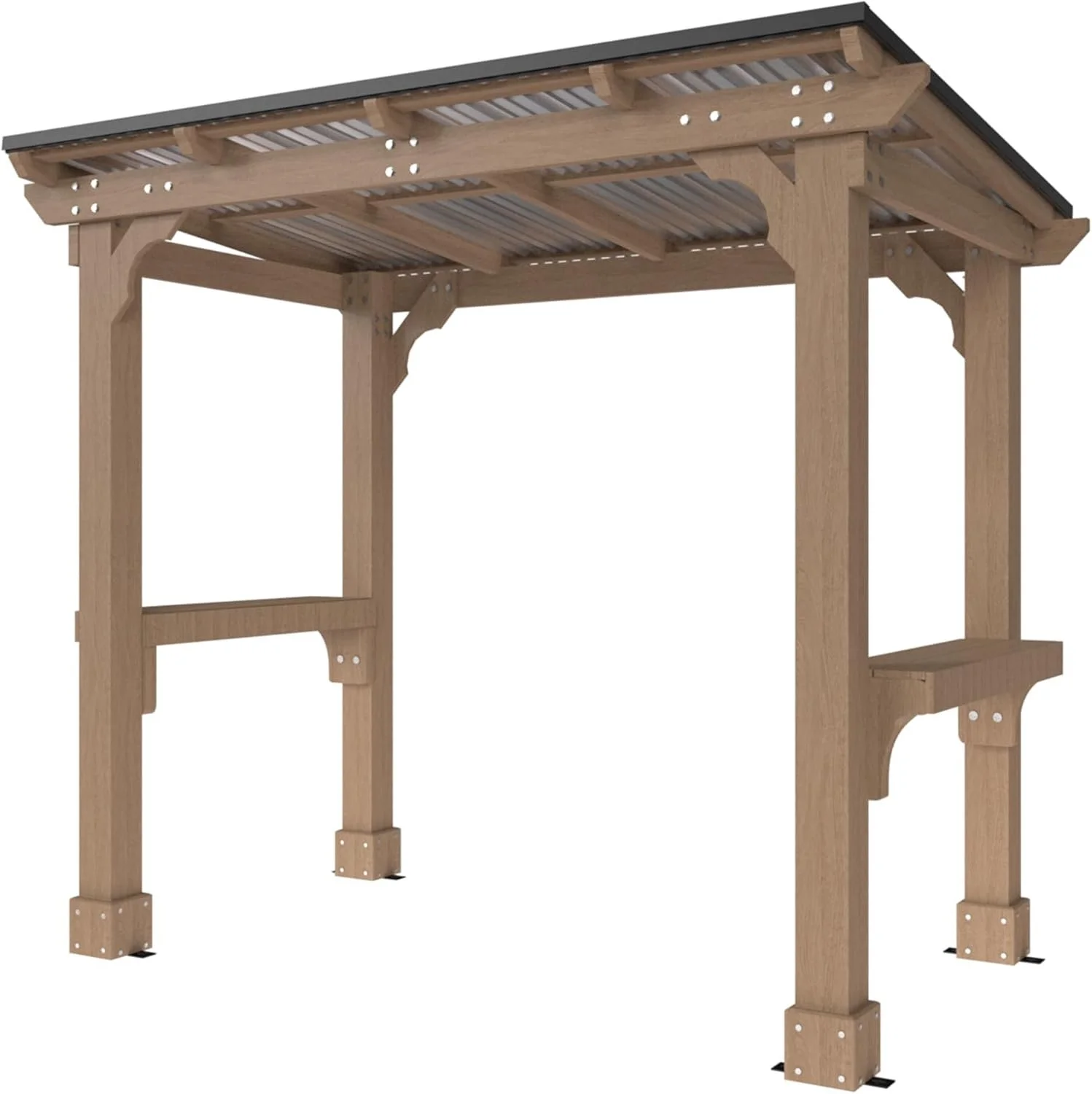 Veikous D Wooden Grills Gazebo Outdoor with Steel Roof - Image 2