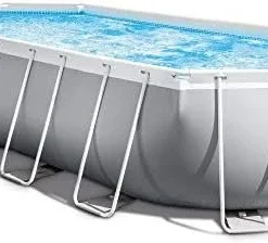 INTEX 26797EH Prism Frame Premium Oval Above Ground Swimming Pool Set: 20ft x 10ft x 48in – Includes 1500 GPH Cartridge Filter Pump – Removable Ladder – Pool Cover – Ground Cloths
