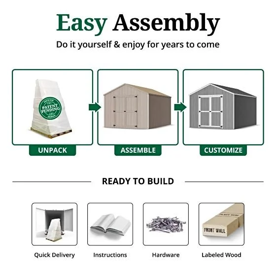 Little Cottage Co. Pre-Cut 12×12 Value Gable Shed Kits - Image 2