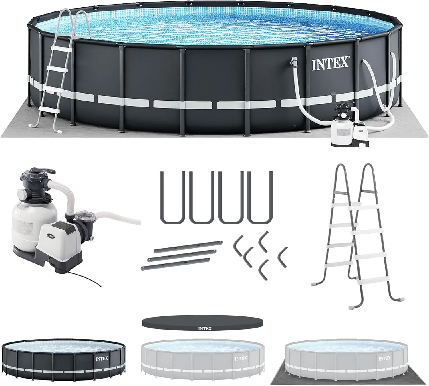 INTEX Ultra XTR Frame Round Above Ground Swimming Pool Set with Pumps - Image 4
