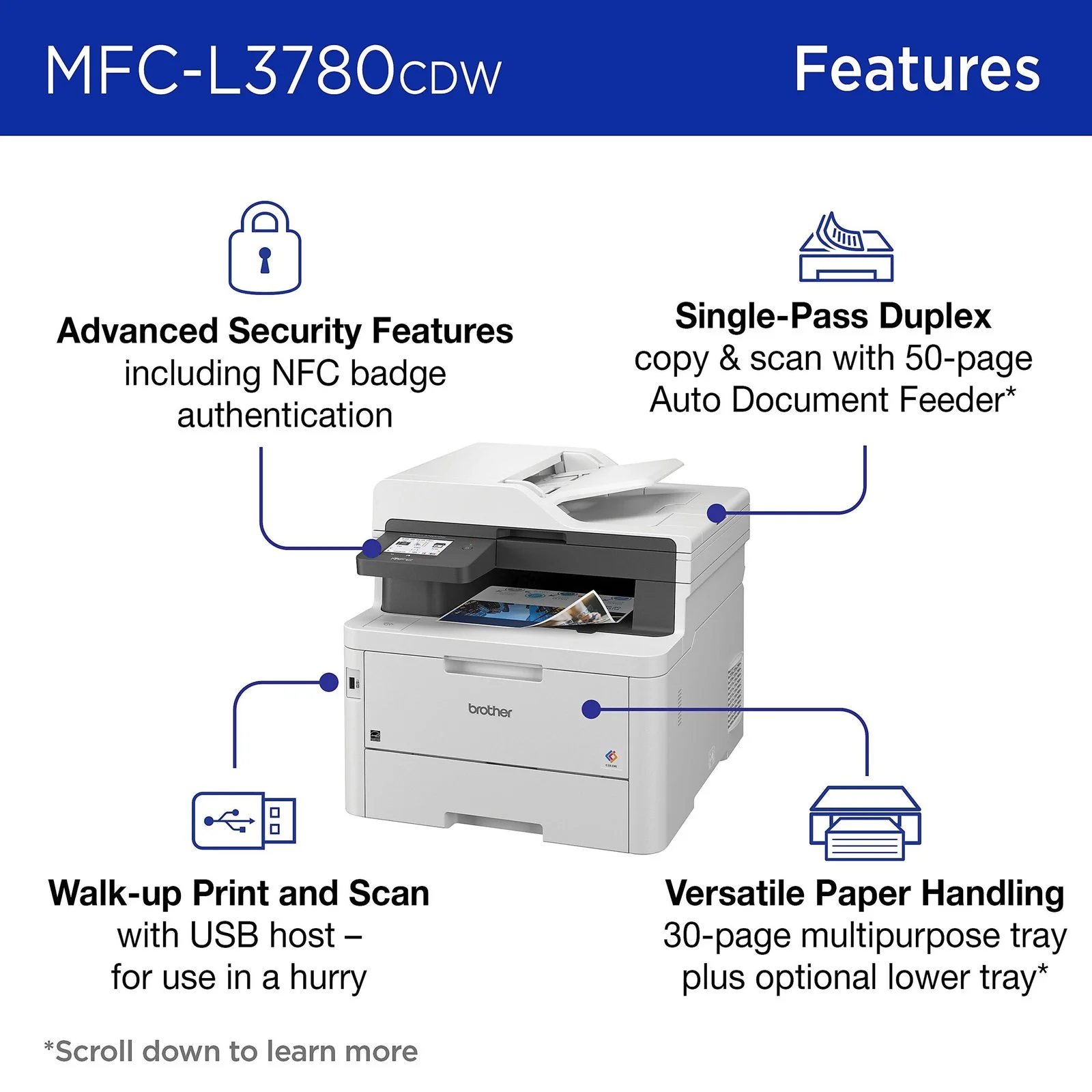Brother MFC-L3780CDW Wireless Laser Color Printers - Image 3