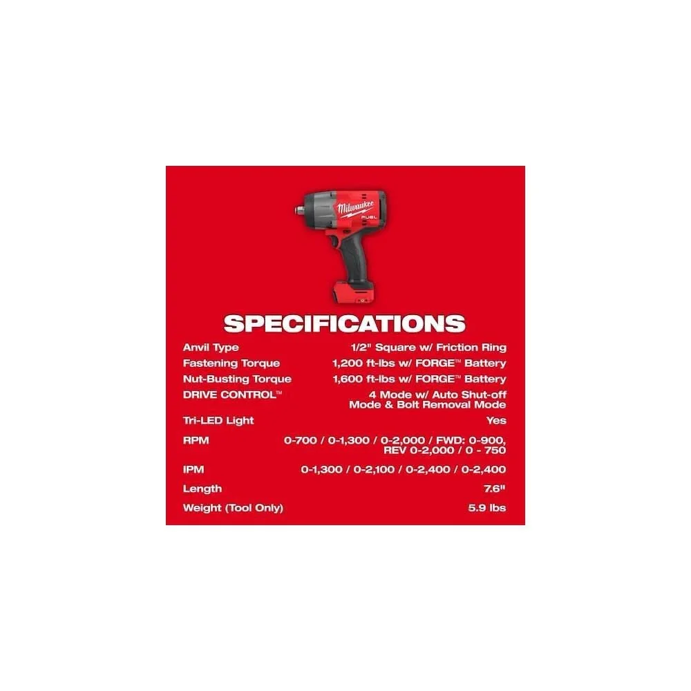 Milwaukee M18 FUEL 1/2 Inch HTIW Combo Kit, Dual Power Tower Light Bundle - Image 3