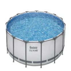 Bestway Steel Pro MAX 10 Foot x 30 Inch Round Metal Frame Above Ground Outdoor Backyard Swimming Pool Set with 330 GPH Filter Pumps