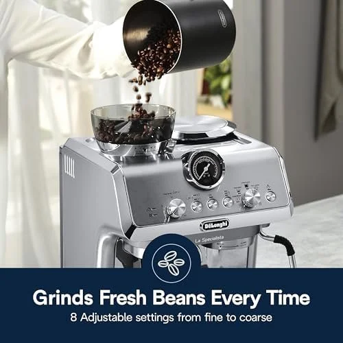 De’Longhi La Specialista Arte Evo Espresso Machine – Compact Cold Brew Coffee Maker with Grinder, Milk Steam Wand/Frother & Tamping Tools – Home Barista Kit for Lattes, Cappuccinos, Iced Coffees - Image 5