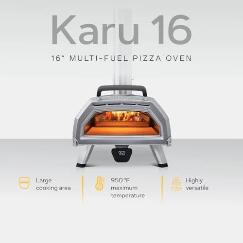Ooni Karu 16 Multi-Fuel Outdoor Pizza Oven – Wood and Gas Fired Oven – Outdoor Cooking Pizza Oven – Fire and Stonebaked Pizza Ovens for Authentic Homemade Pizzas – Dual Fuel Pizza Makers - Image 2